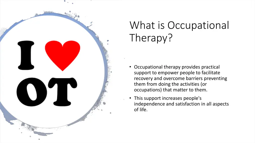 what is occupational therapy