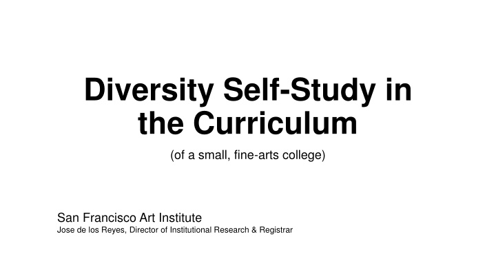 diversity self study in the curriculum of a small