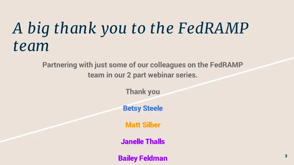 a big thank you to the fedramp team