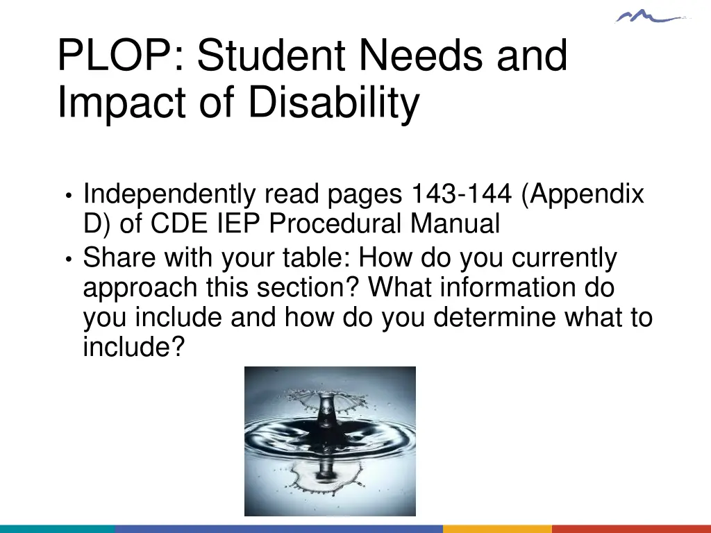 plop student needs and impact of disability