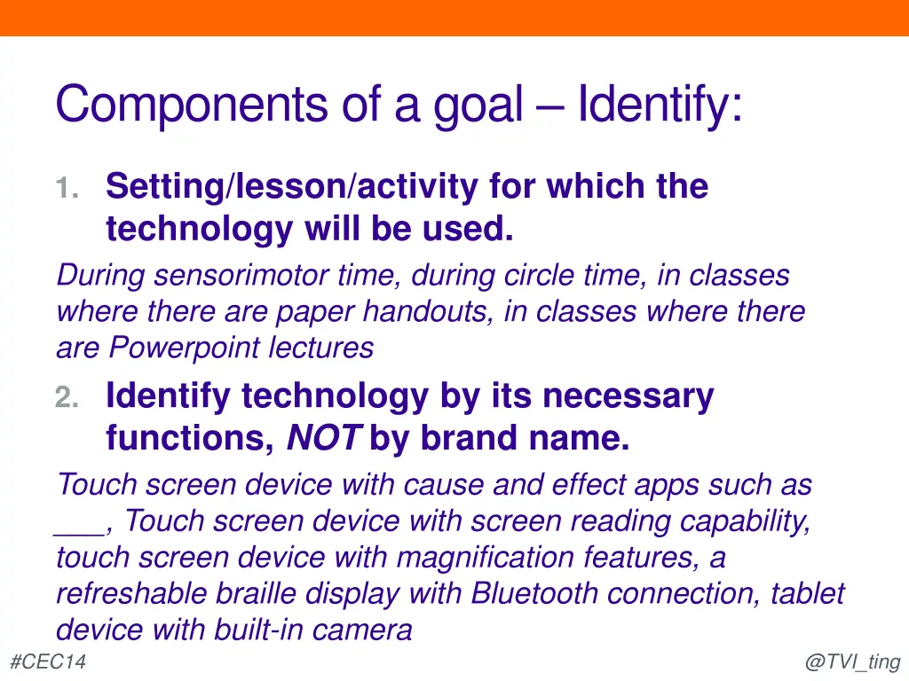 components of a goal identify