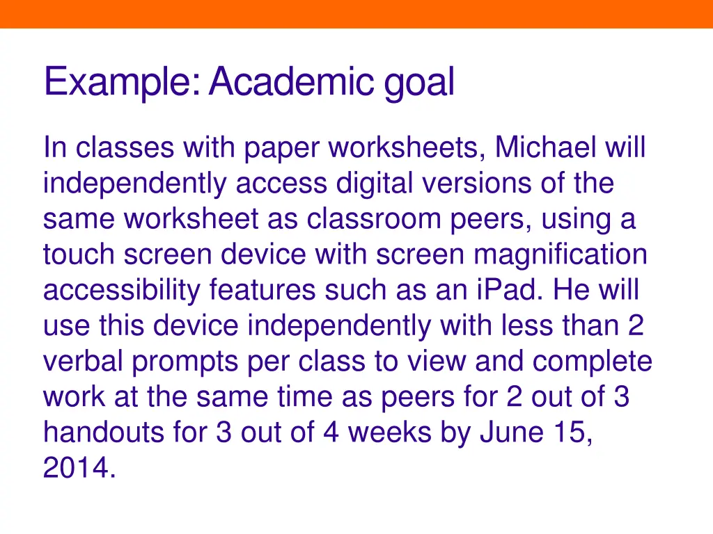 example academic goal