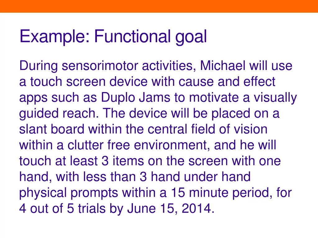 example functional goal