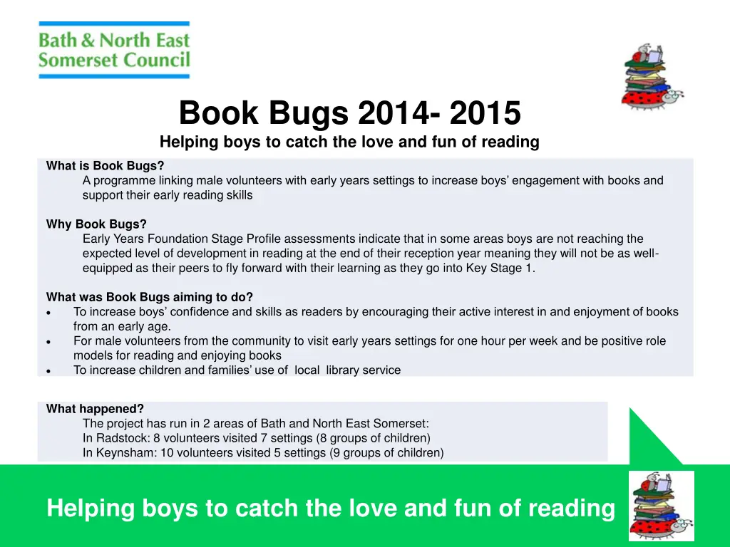 book bugs 2014 2015 helping boys to catch