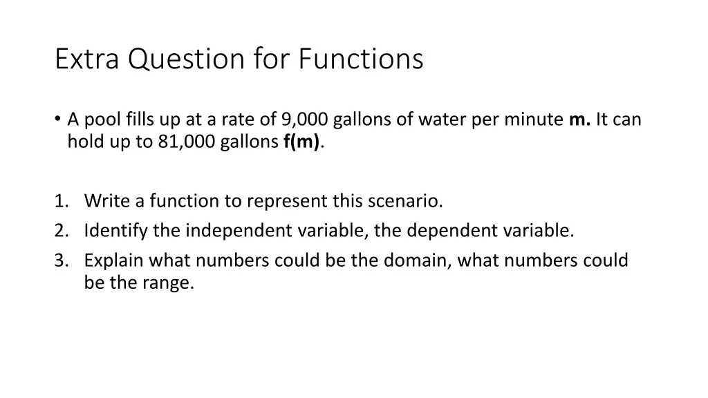 extra question for functions