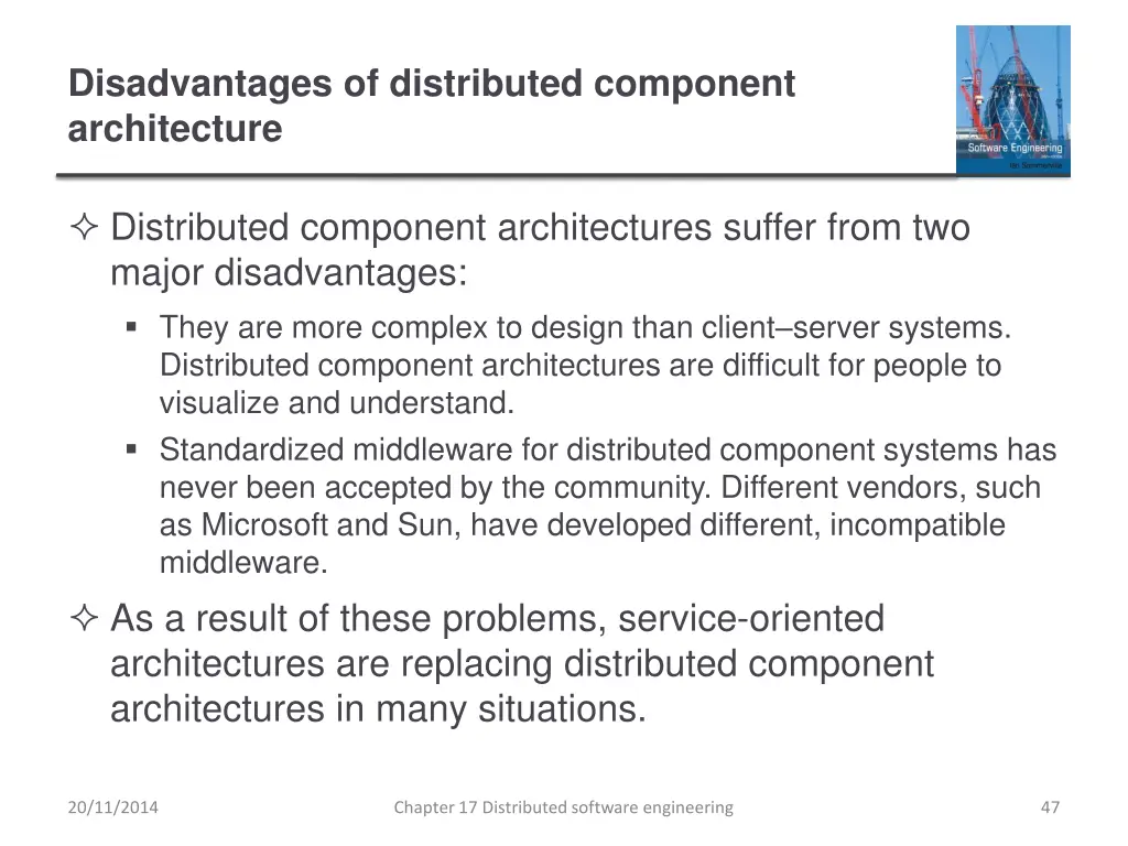 disadvantages of distributed component