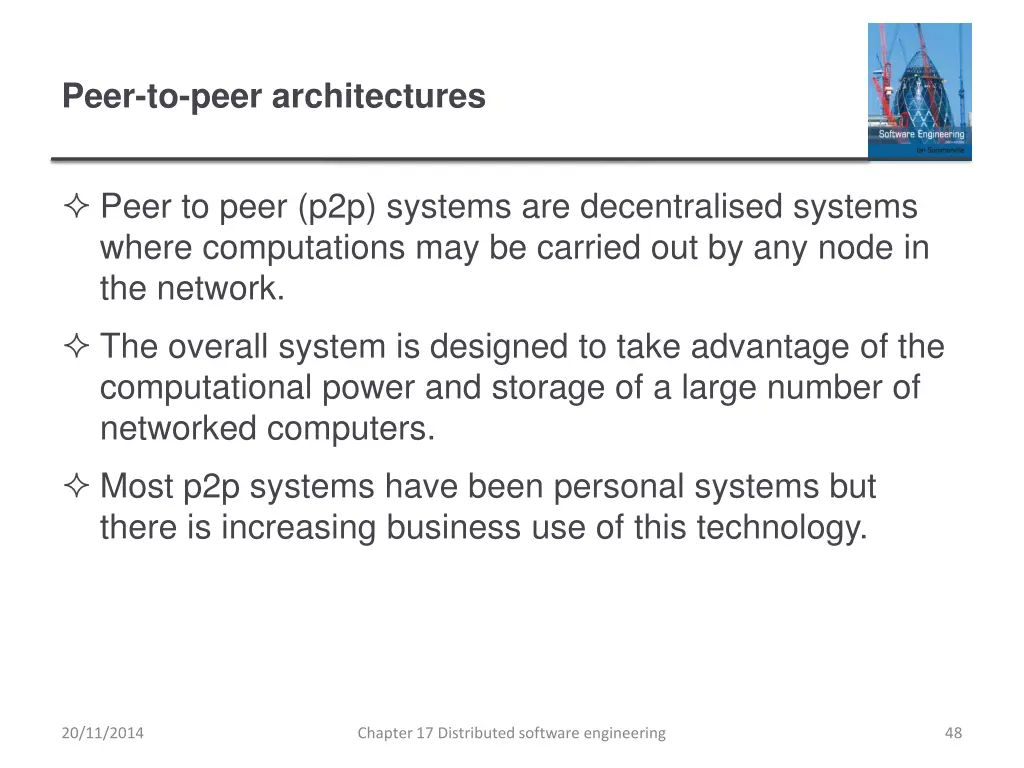 peer to peer architectures