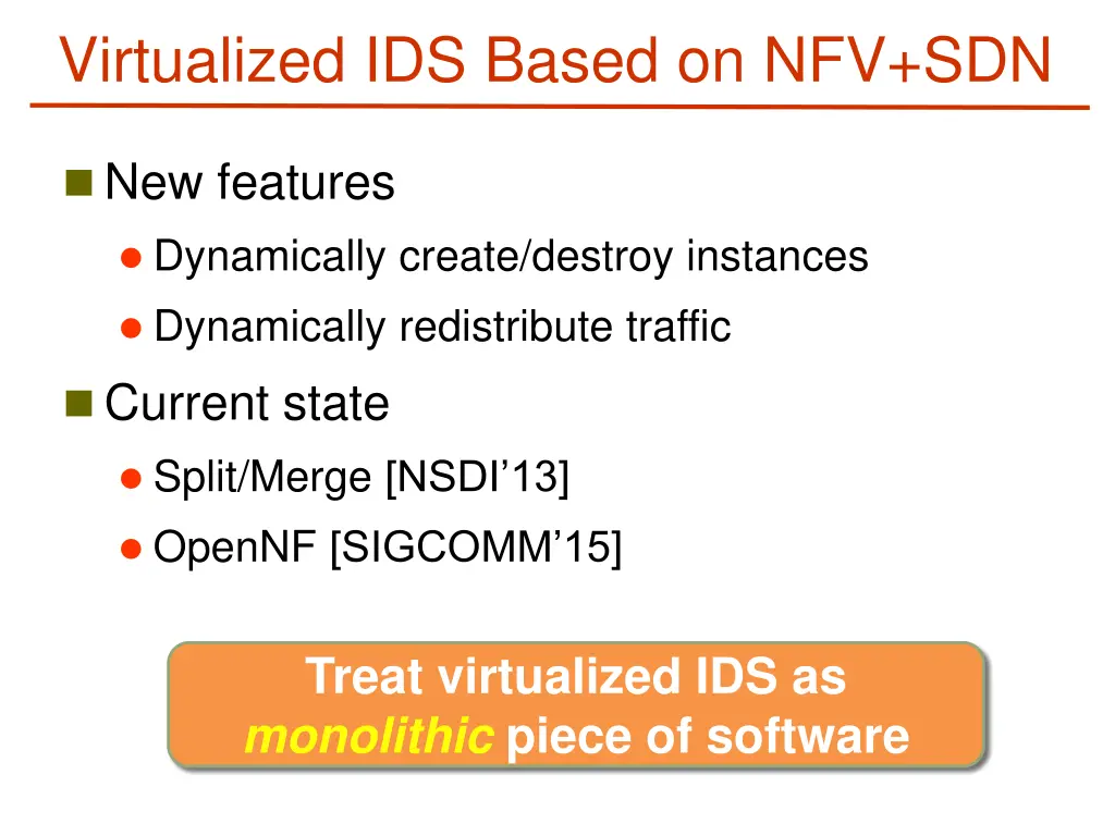 virtualized ids based on nfv sdn