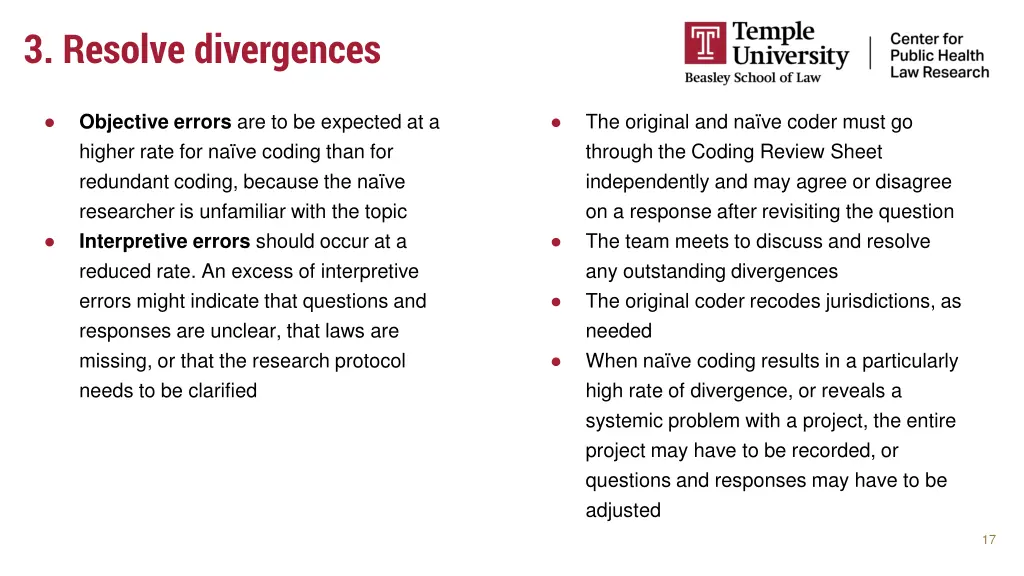 3 resolve divergences