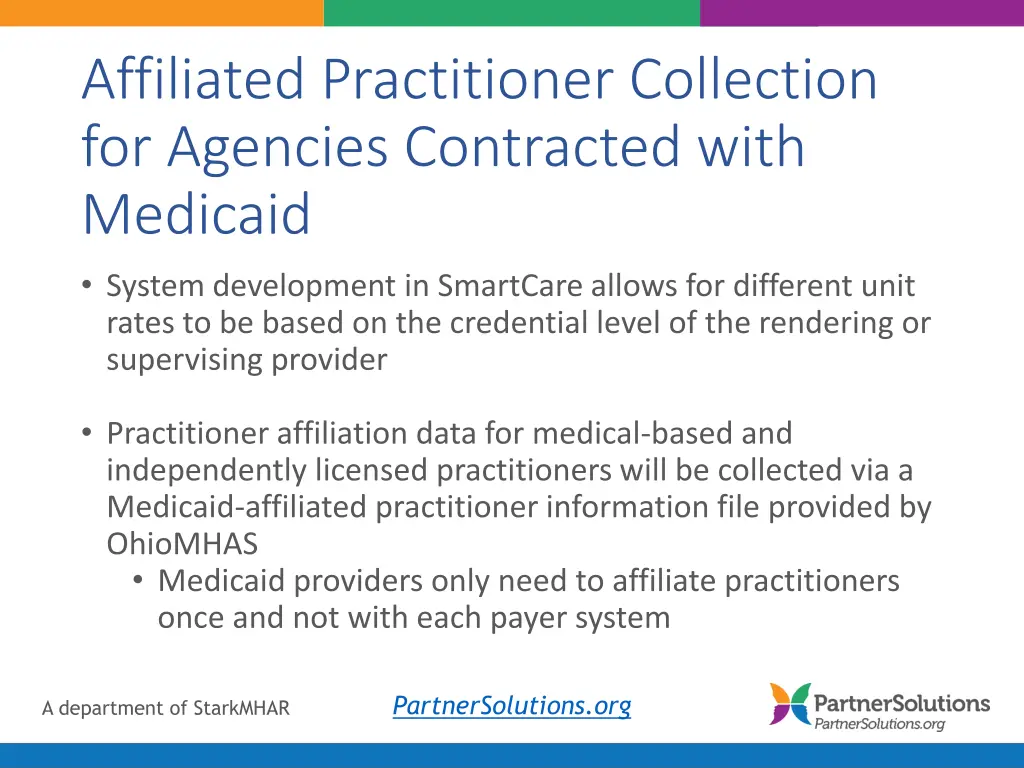 affiliated practitioner collection for agencies