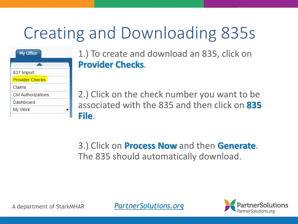 creating and downloading 835s