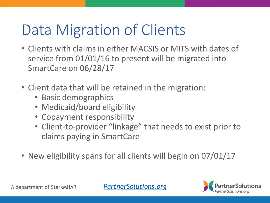 data migration of clients clients with claims