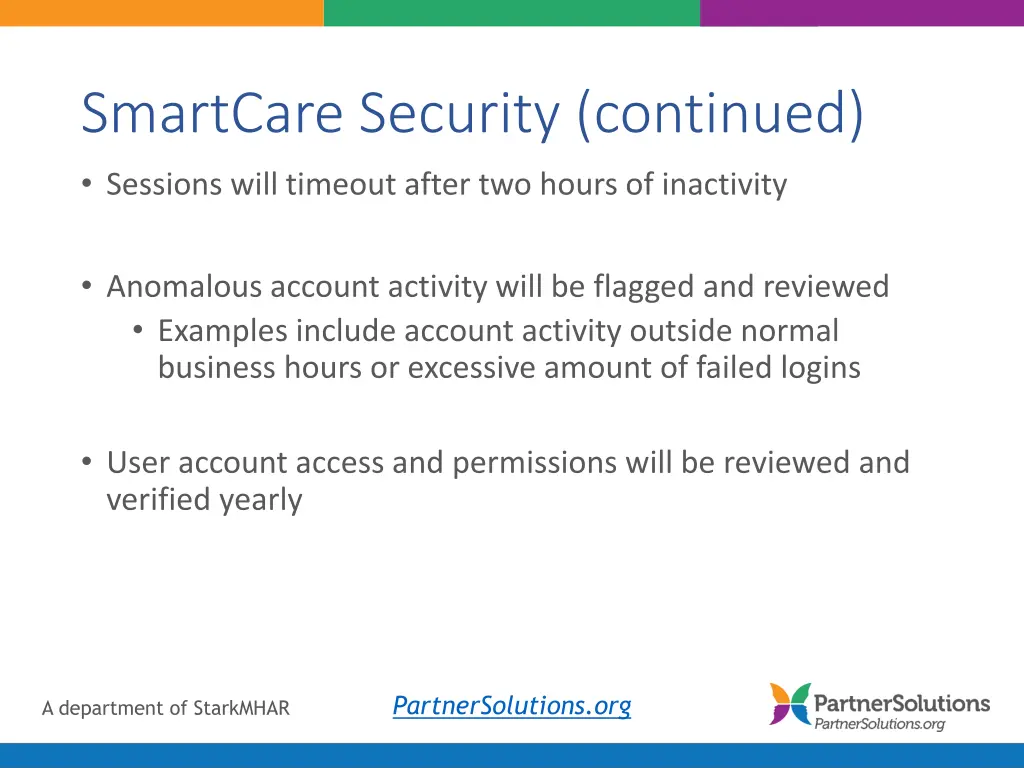 smartcare security continued sessions will