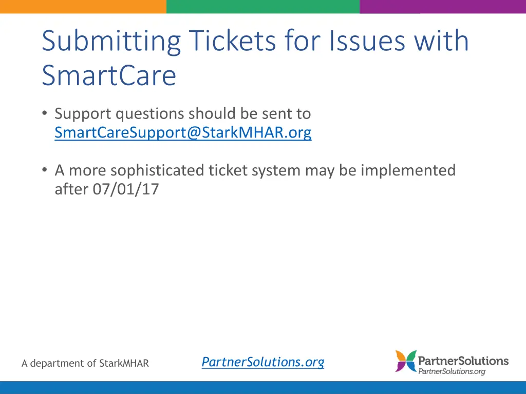 submitting tickets for issues with smartcare