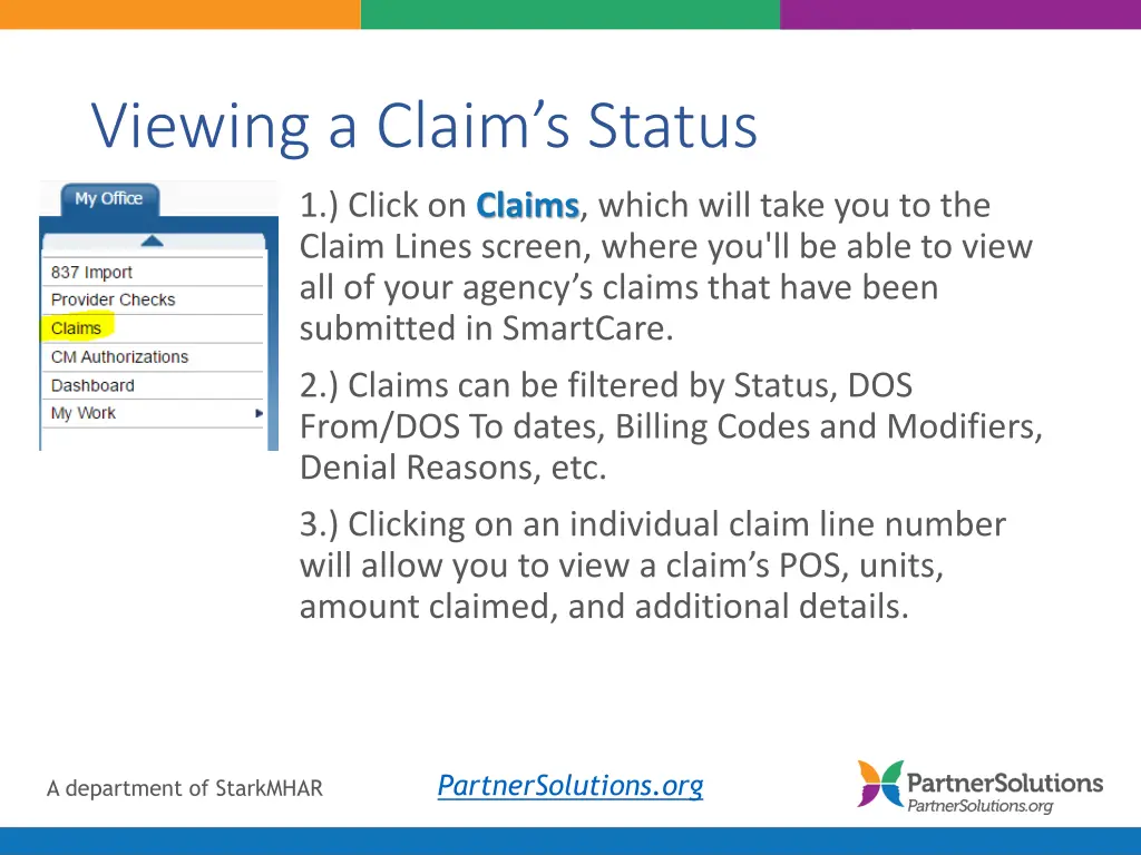 viewing a claim s status