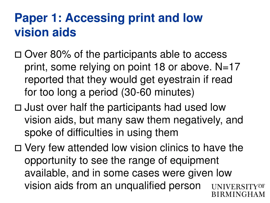 paper 1 accessing print and low vision aids