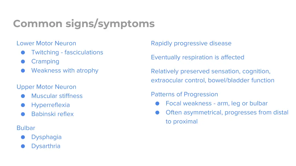 common signs symptoms