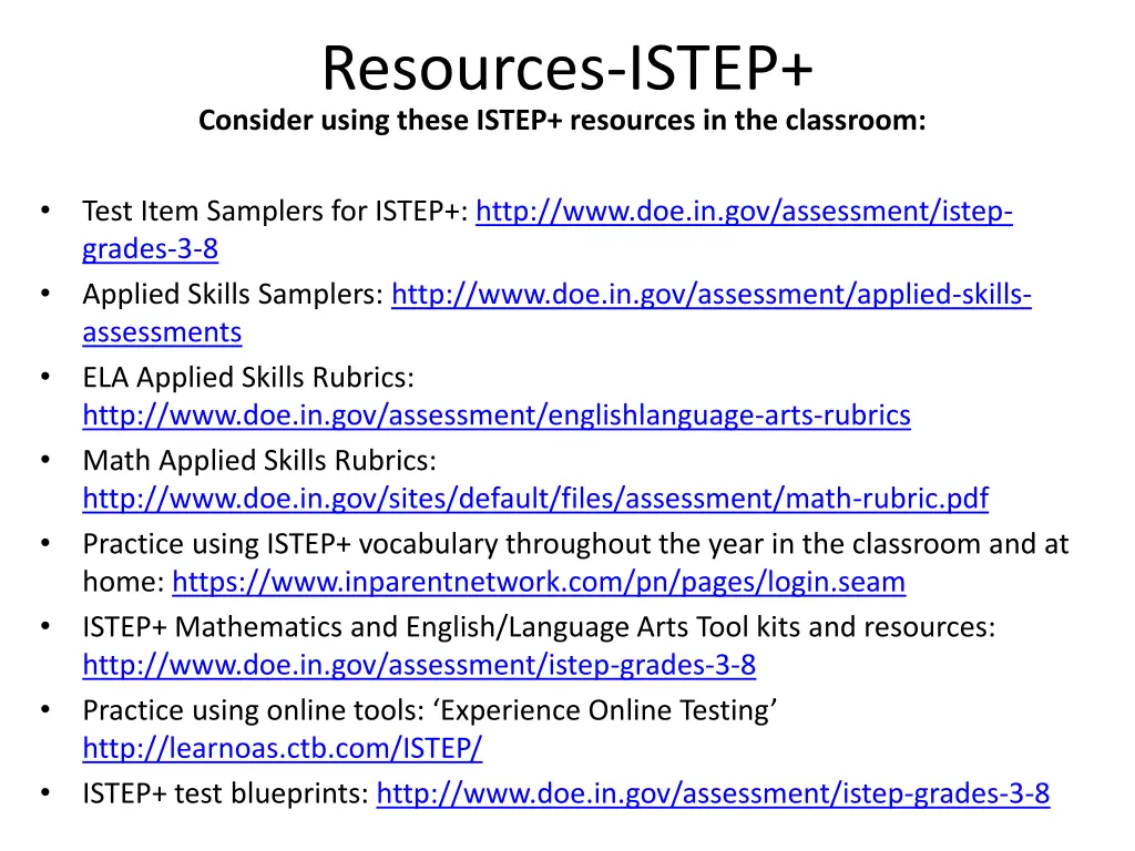 resources istep consider using these istep 1