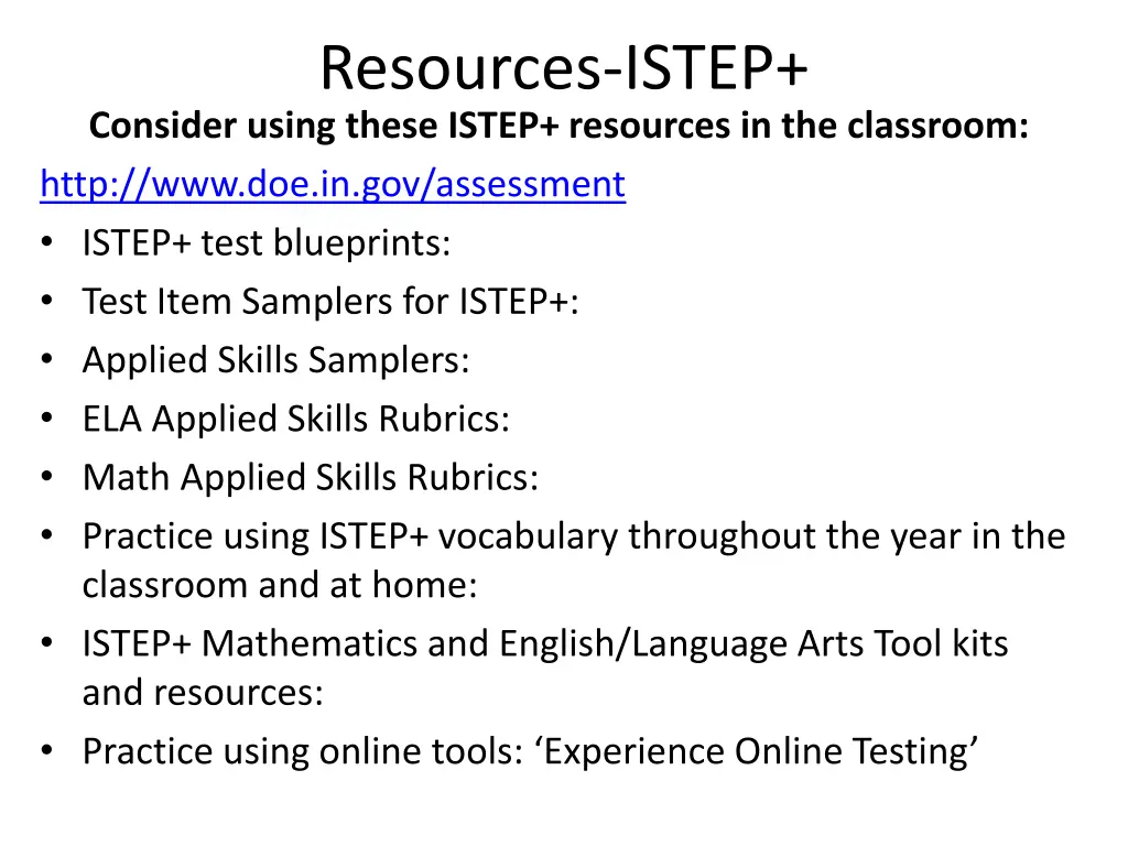 resources istep consider using these istep