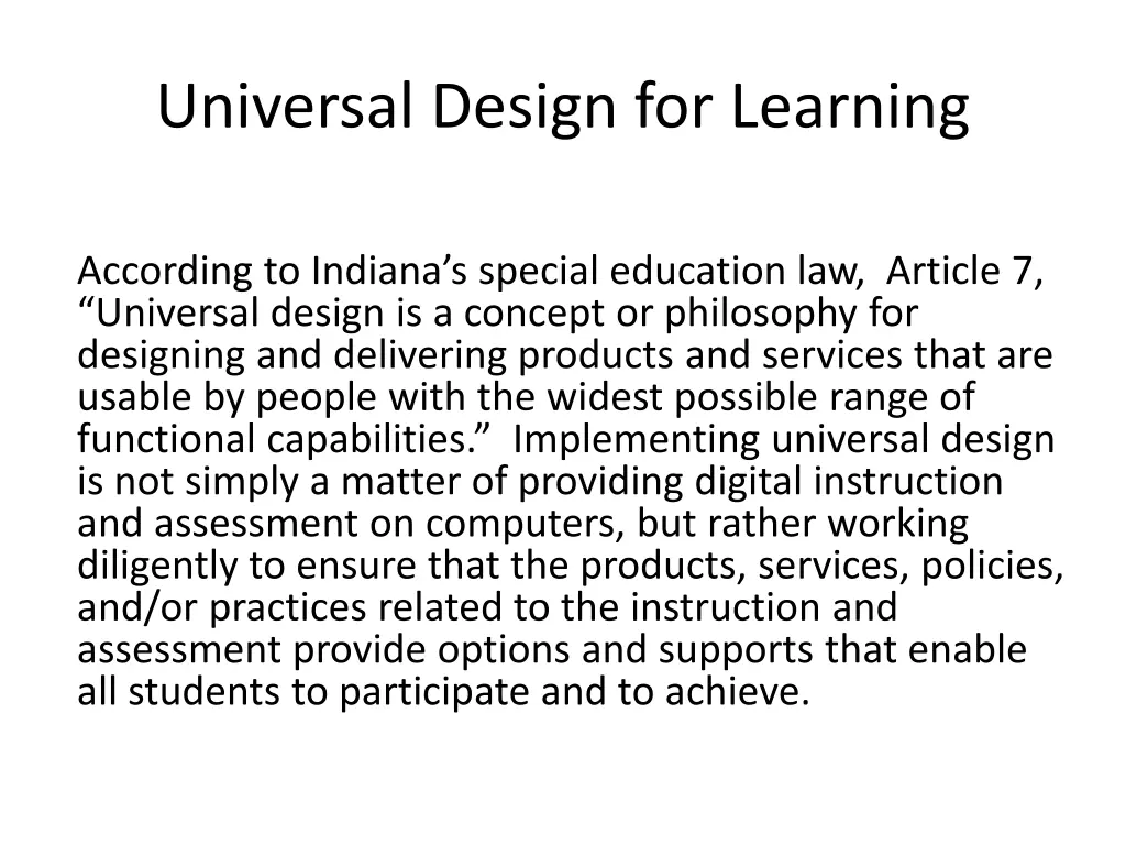 universal design for learning