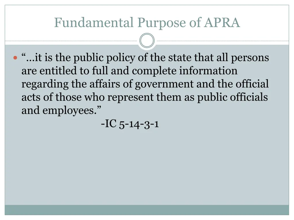 fundamental purpose of apra