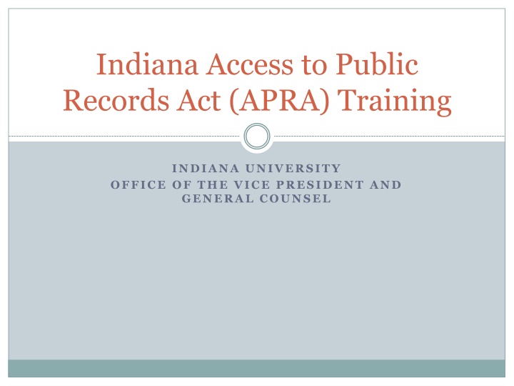 indiana access to public records act apra training