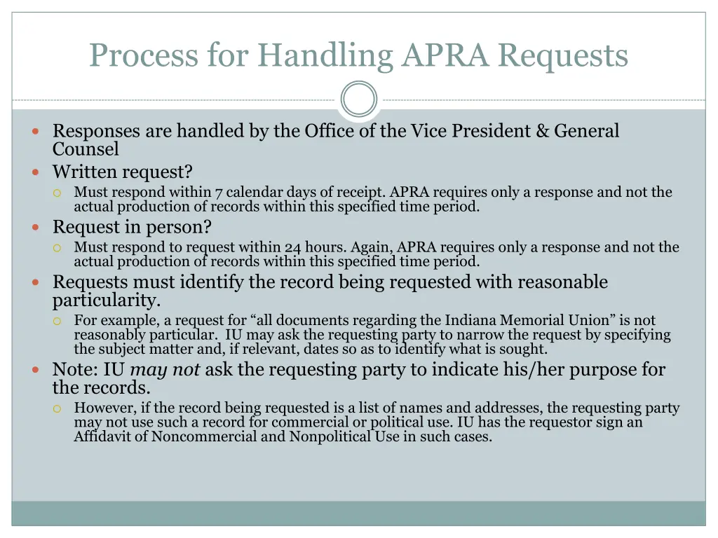 process for handling apra requests