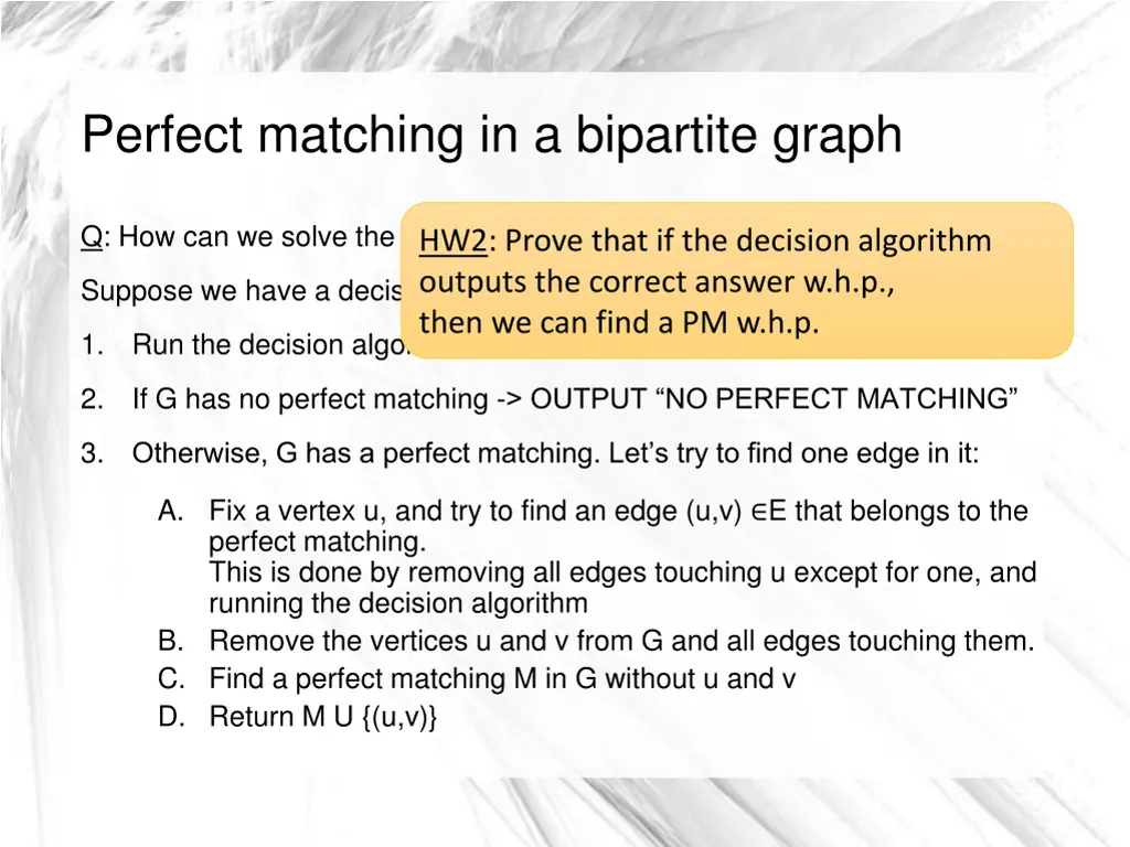 perfect matching in a bipartite graph 3