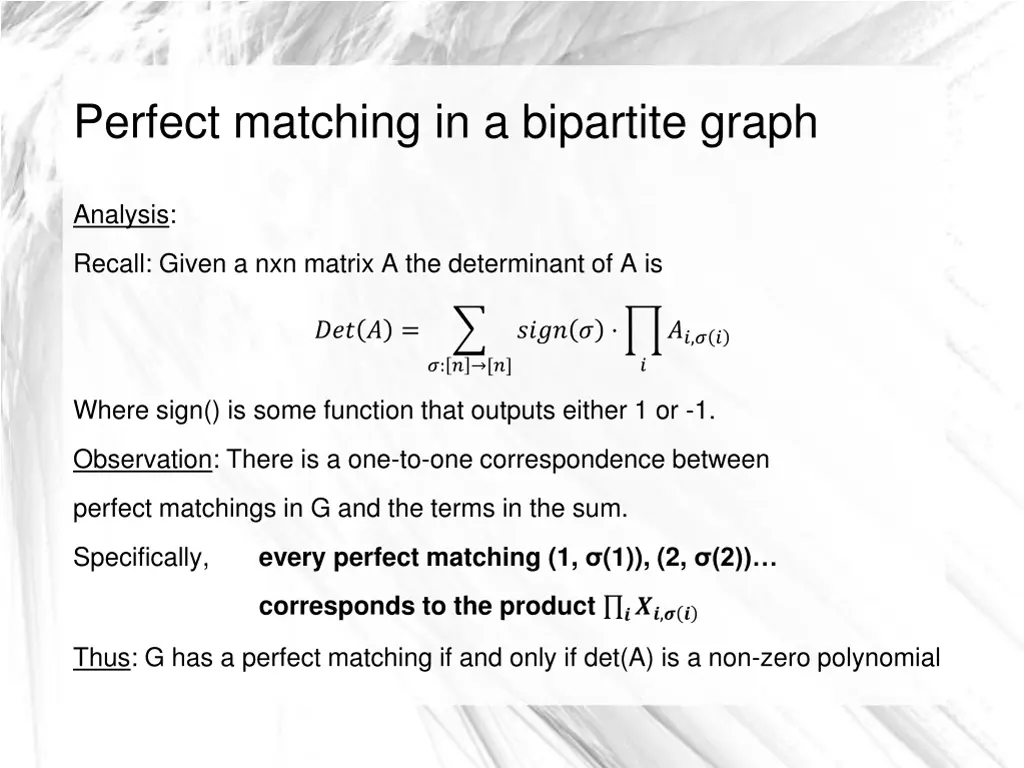 perfect matching in a bipartite graph 5