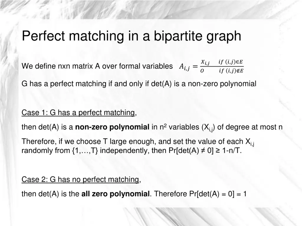 perfect matching in a bipartite graph 6