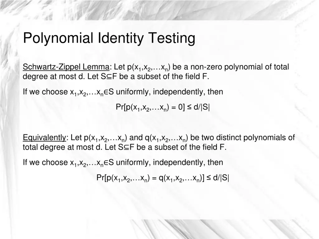 polynomial identity testing 3