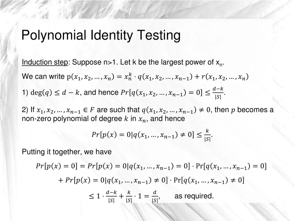 polynomial identity testing 5