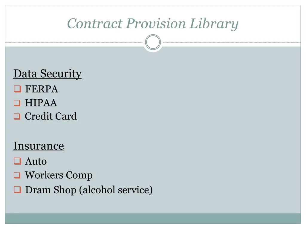 contract provision library