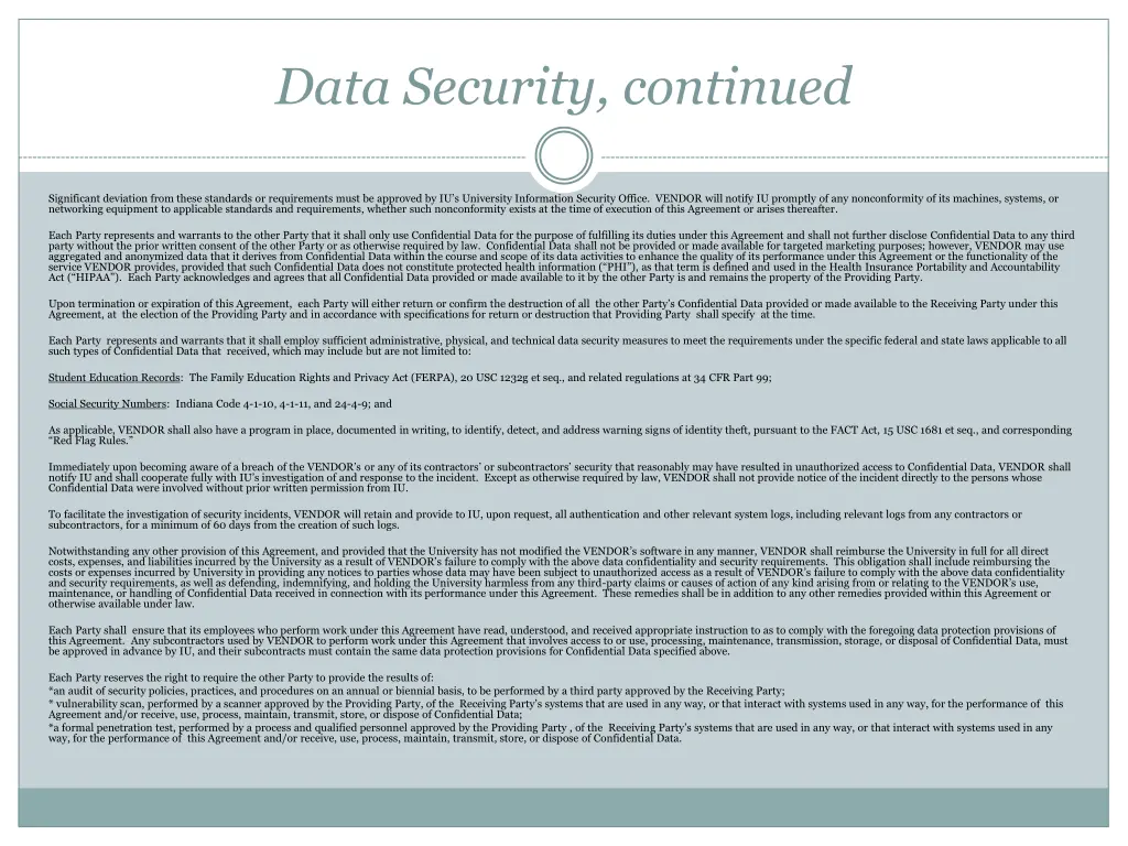 data security continued