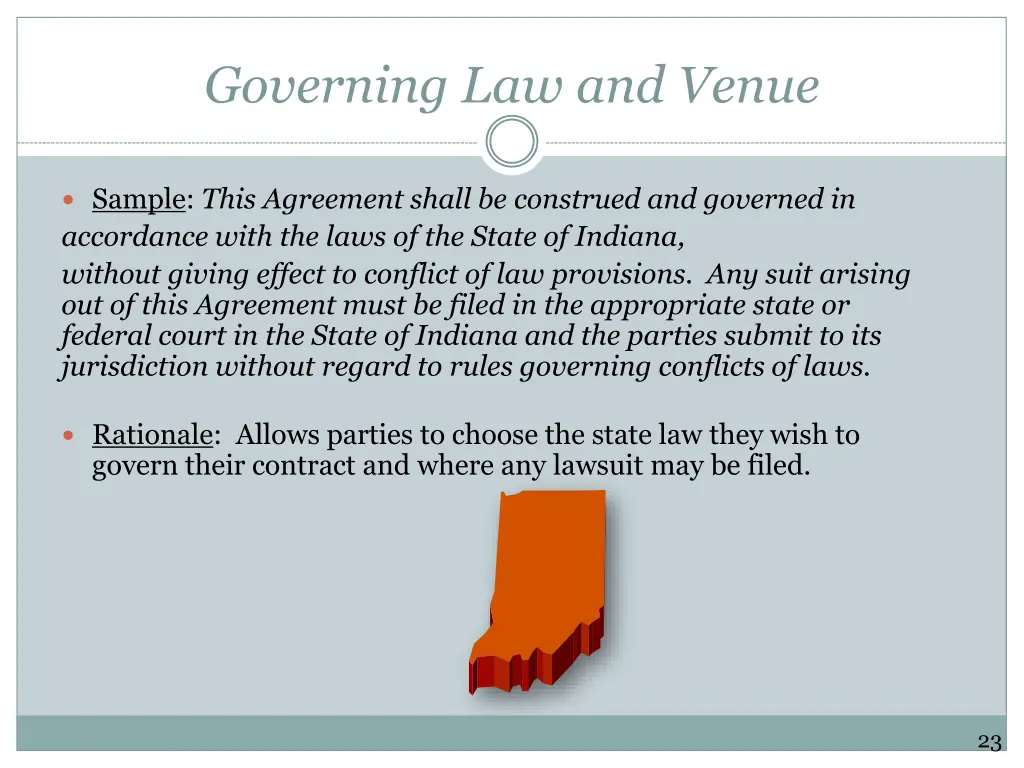 governing law and venue