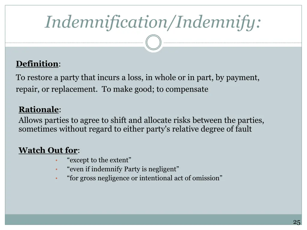 indemnification indemnify