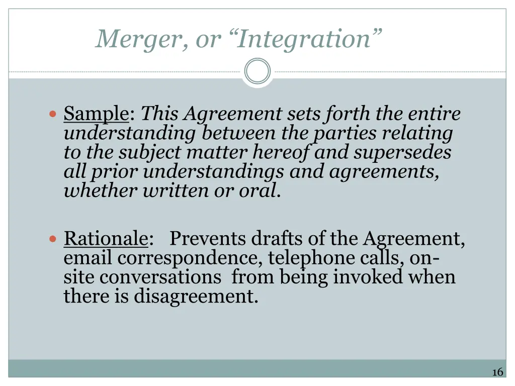 merger or integration