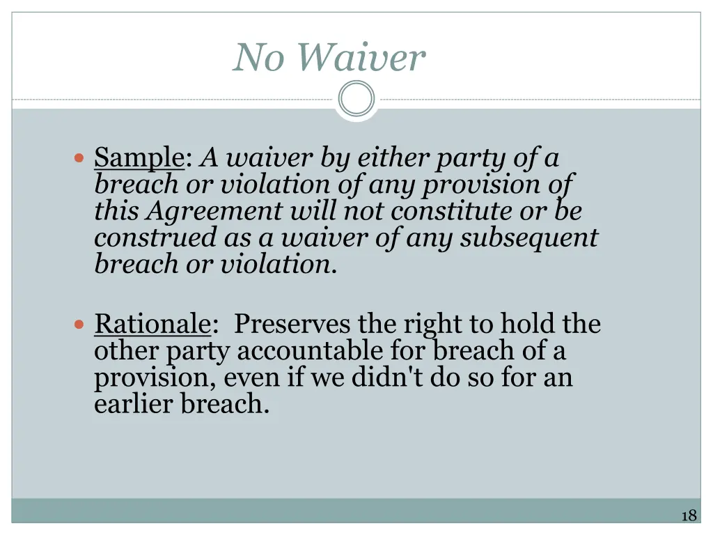 no waiver