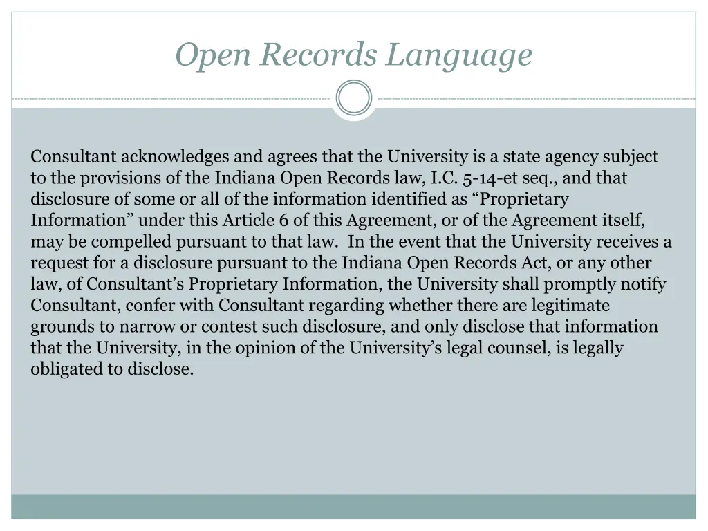 open records language