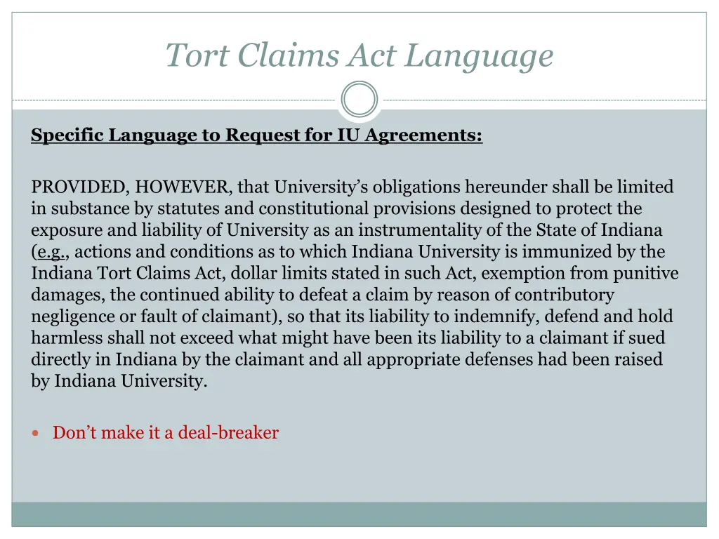 tort claims act language