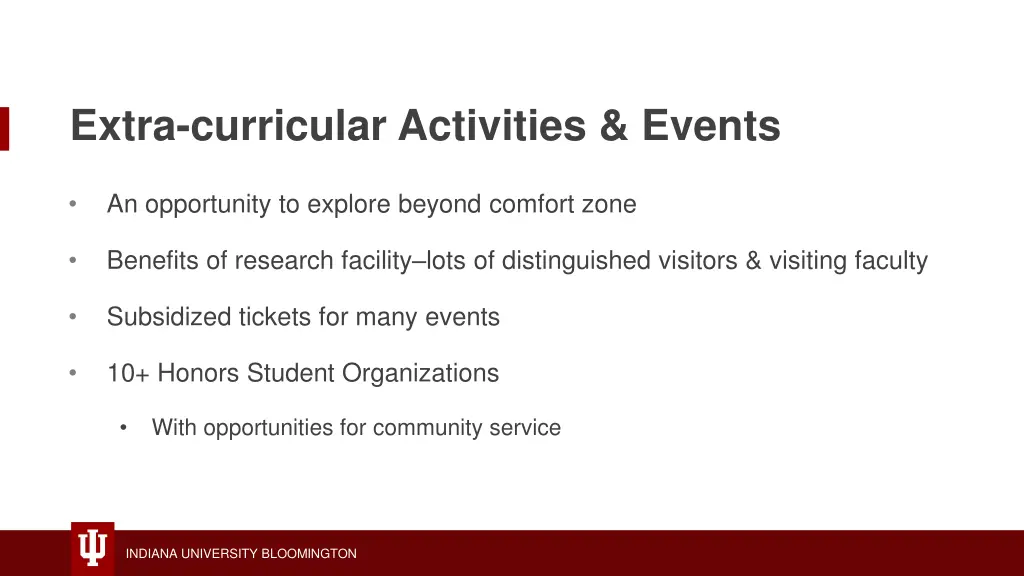 extra curricular activities events