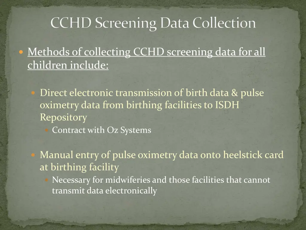 cchd screening data collection