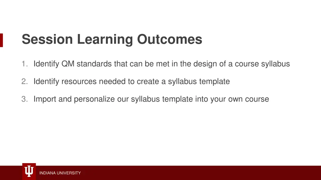 session learning outcomes