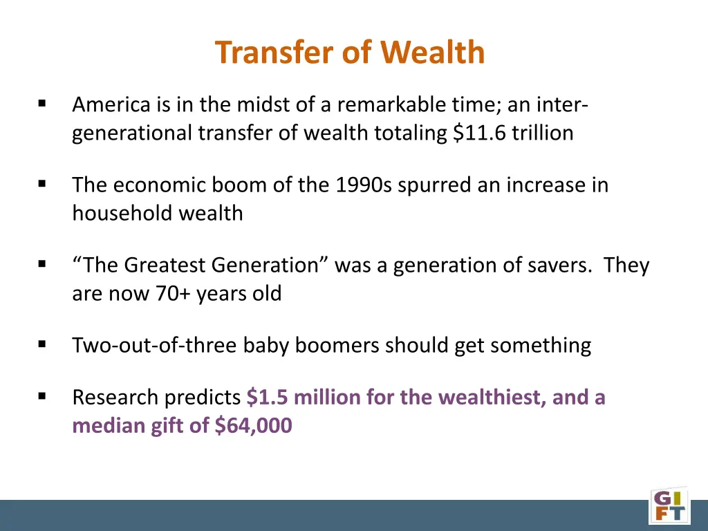 transfer of wealth