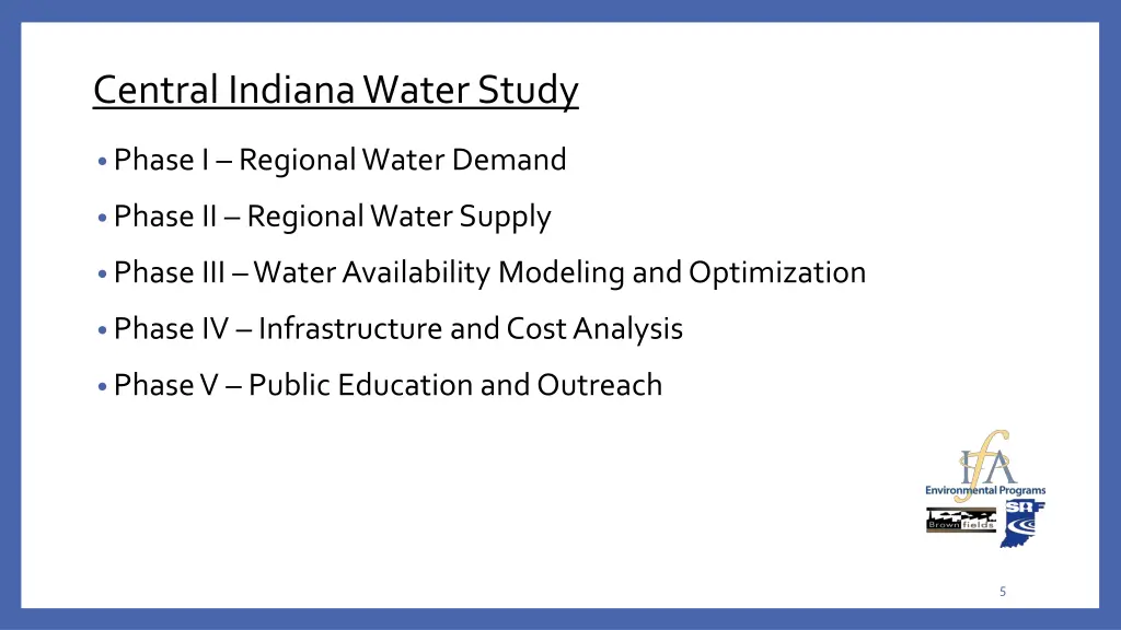 central indiana water study