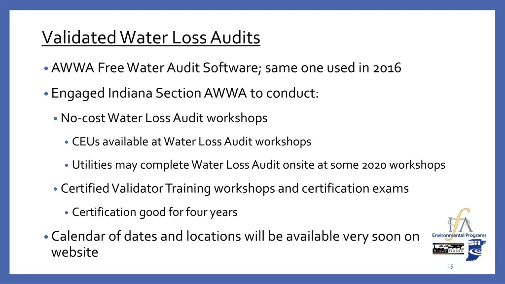 validated water loss audits 1