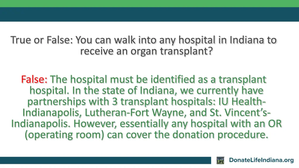 true or false you can walk into any hospital