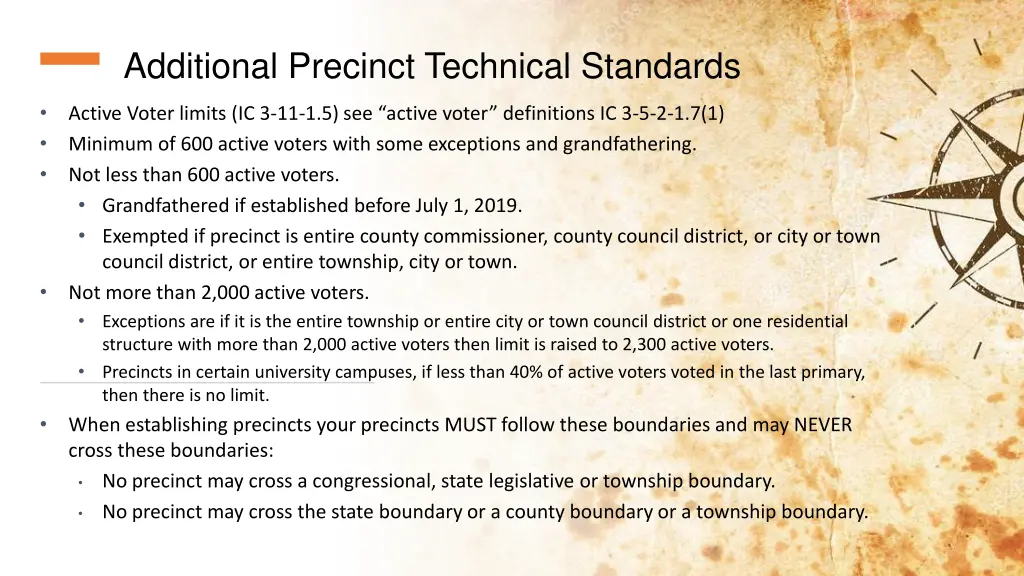 additional precinct technical standards