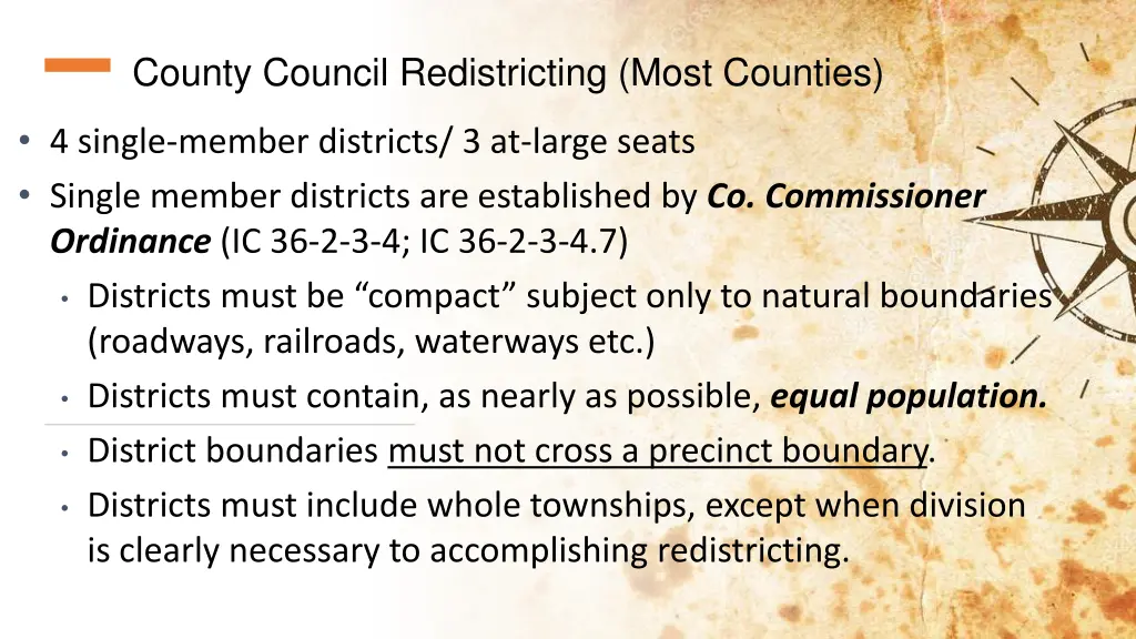 county council redistricting most counties