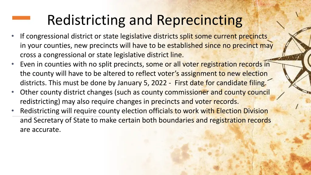 redistricting and reprecincting